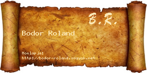 Bodor Roland névjegykártya