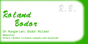 roland bodor business card